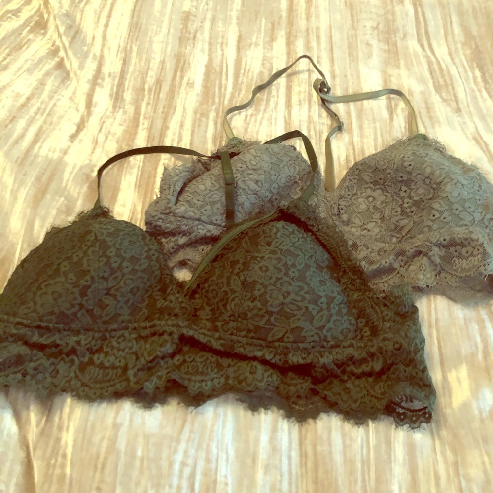 Set of 2 romantic lace t back bralettes